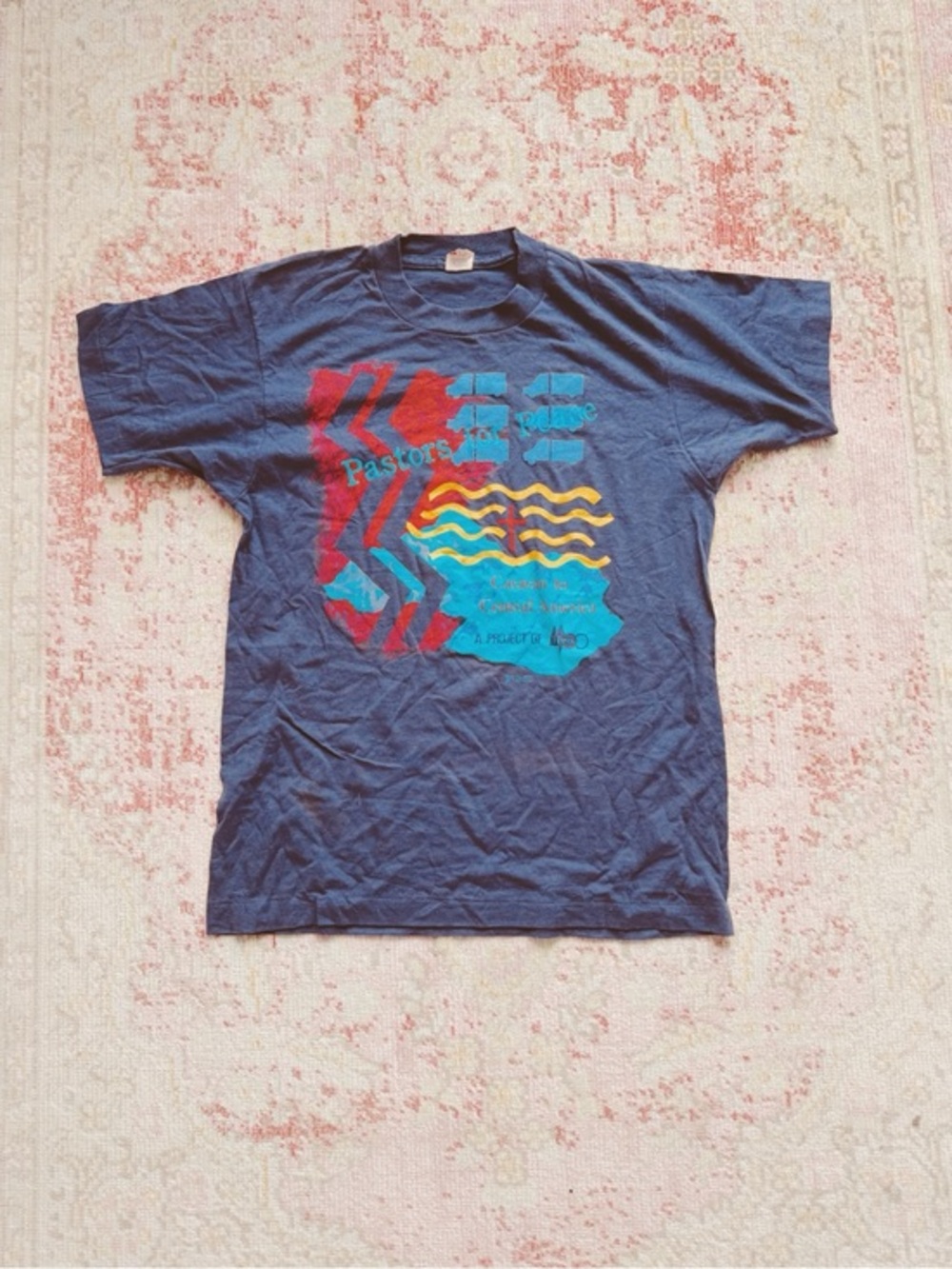 Men’s Vintage Pastors Conference Graphic Navy Blue Short-Sleeve Tee